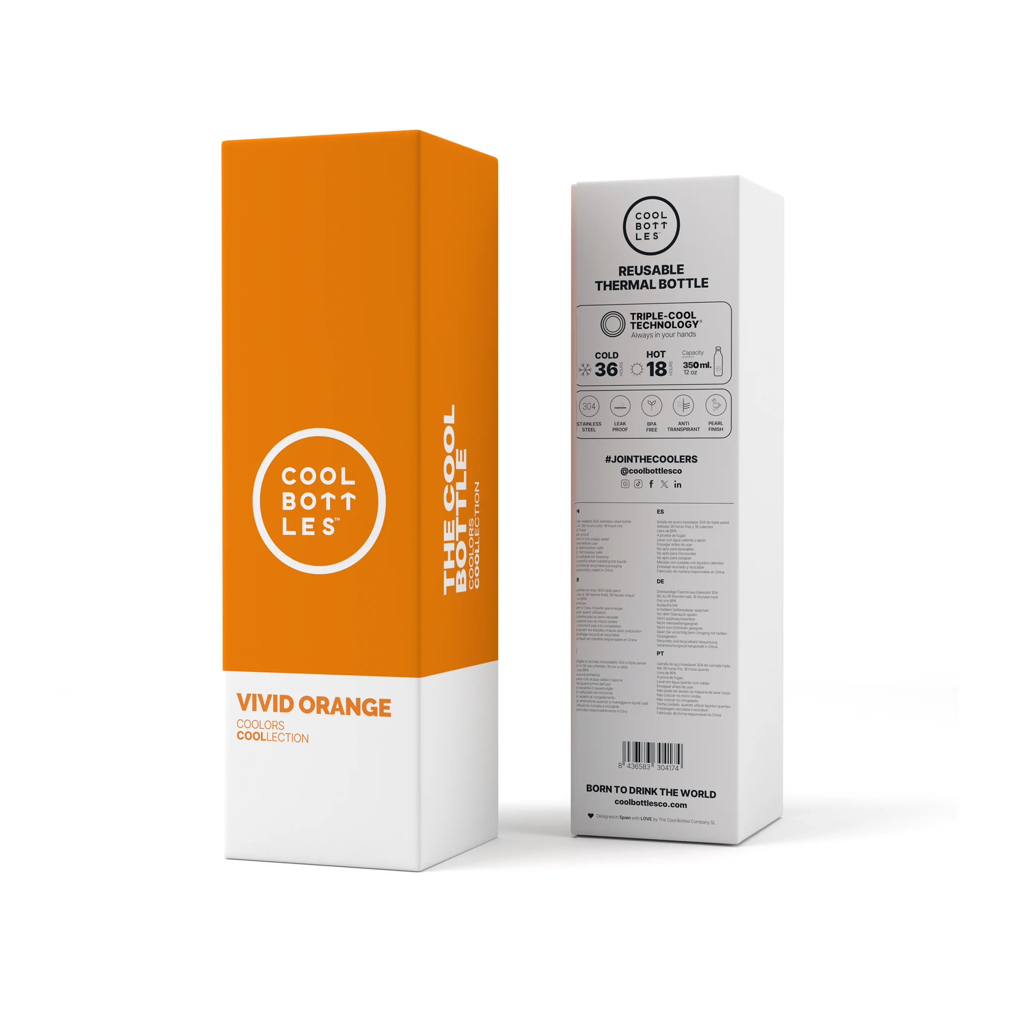 COOL BOTTLES THE BOTTLE VIVID ORANGE 350ML - Imagen 3