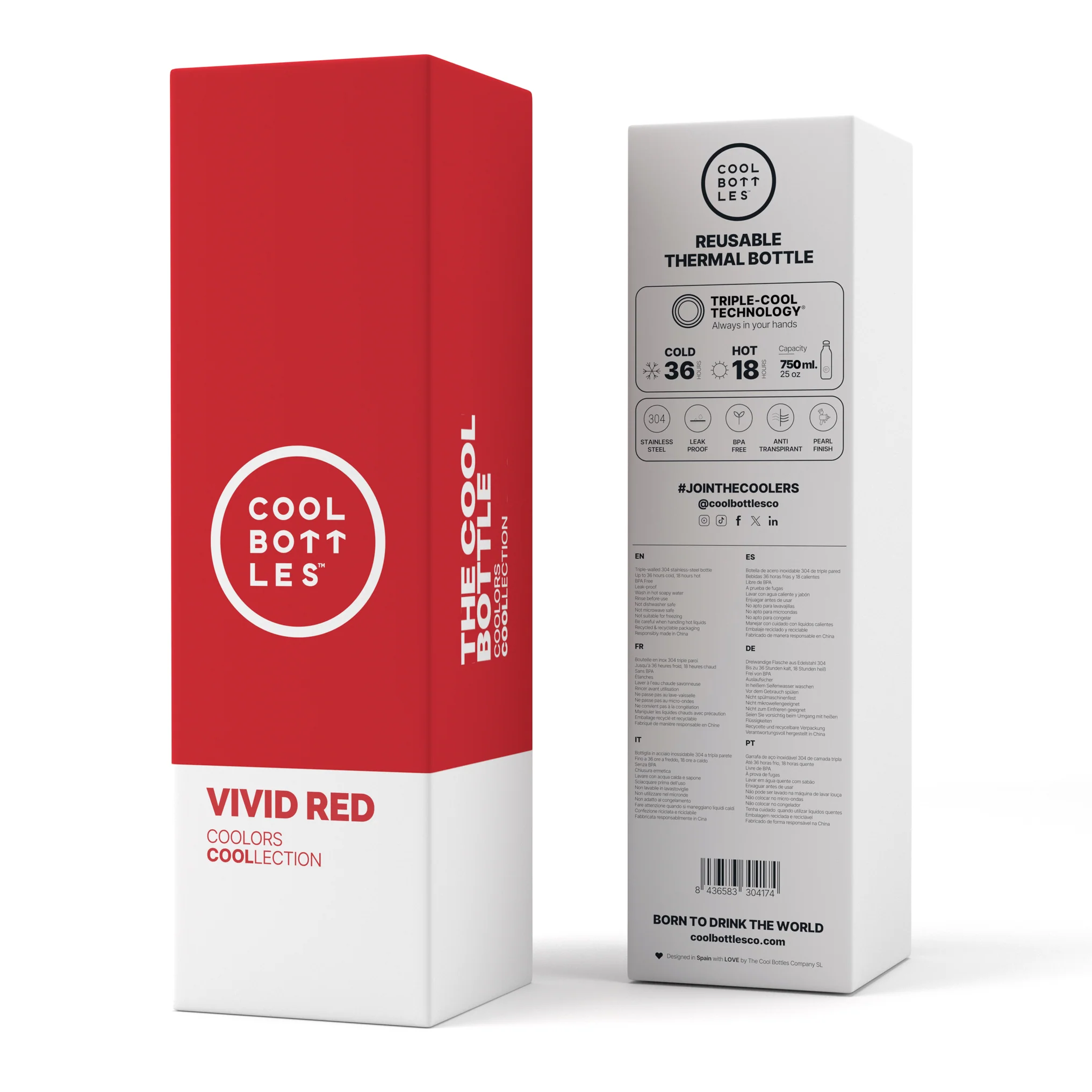 COOL BOTTLES THE BOTTLE VIVID RED 750ML - Imagen 4