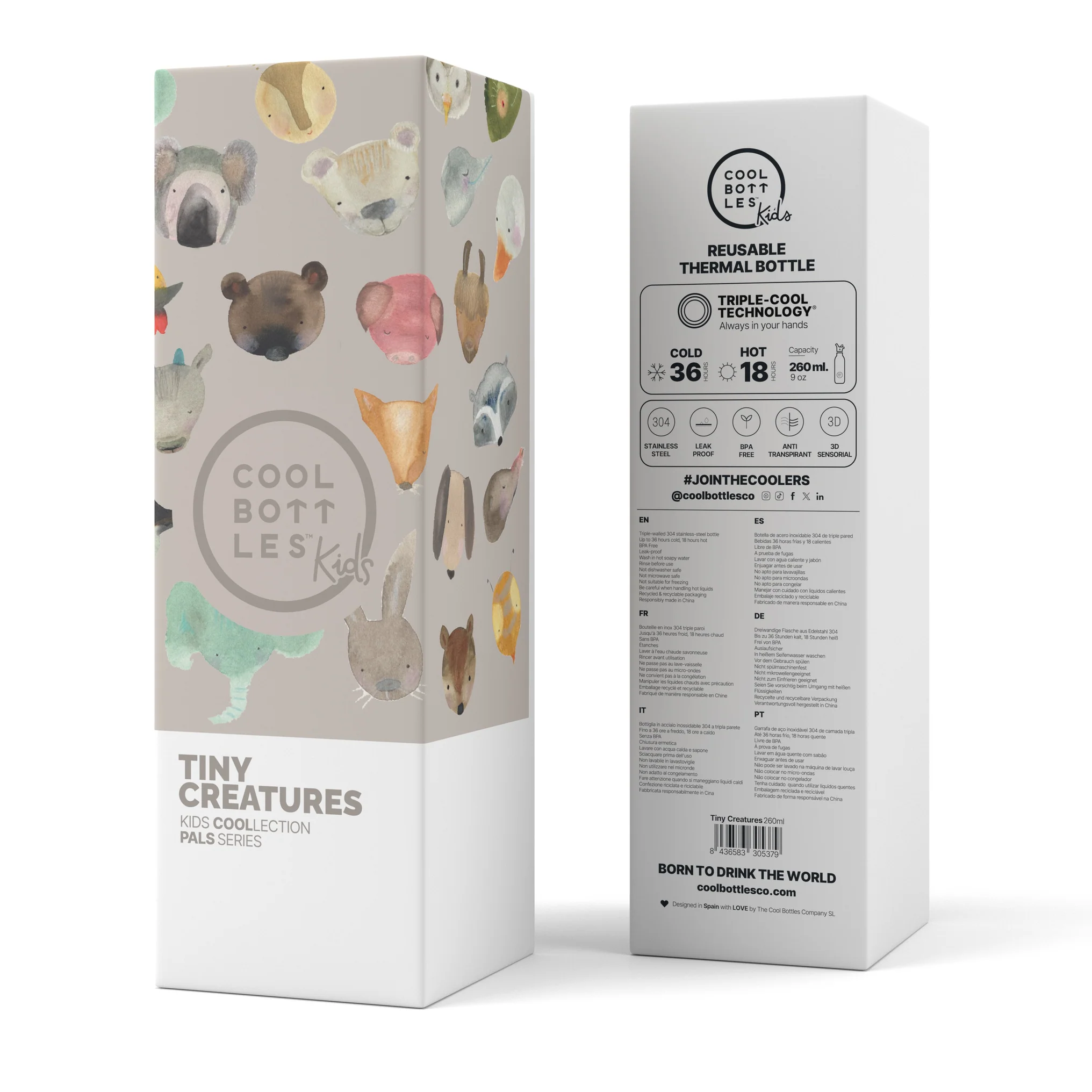 COOL BOTTLES THE KIDS BOTTLE TINY CREATURES 260ML - Imagen 3