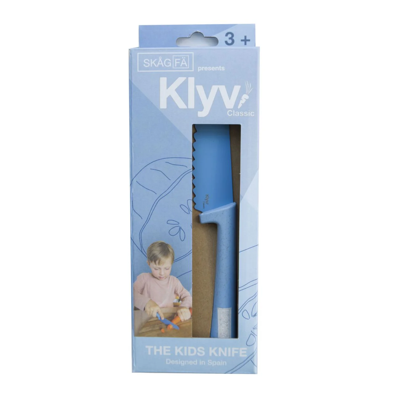 KLYV CUCHILLO CLASSIC SEGURO PARA NIÑOS BLUE CORNFLOWER - Imagen 2