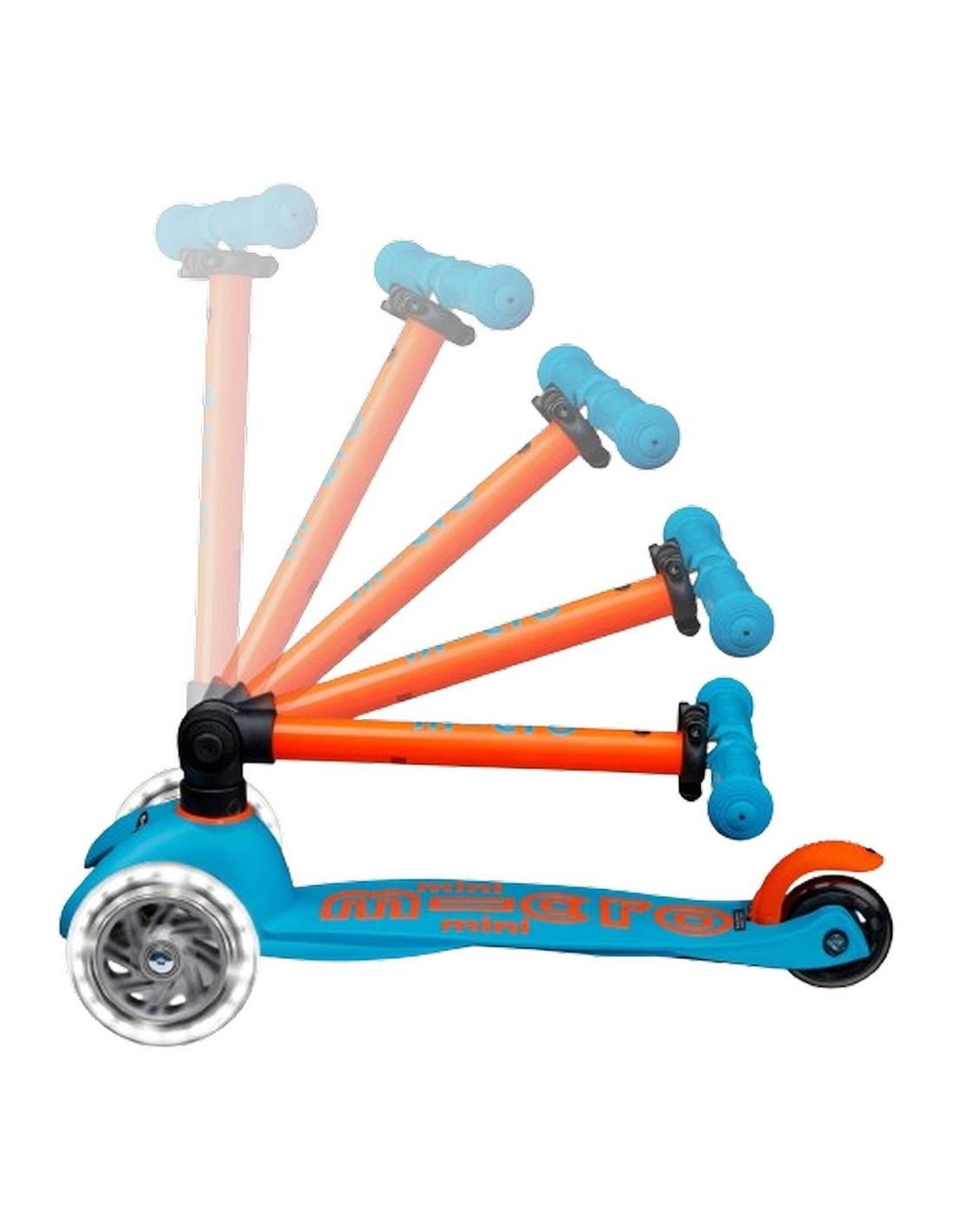 MICRO MINI DELUXE PLEGABLE NEON LED AZUL NARANJA - Imagen 3