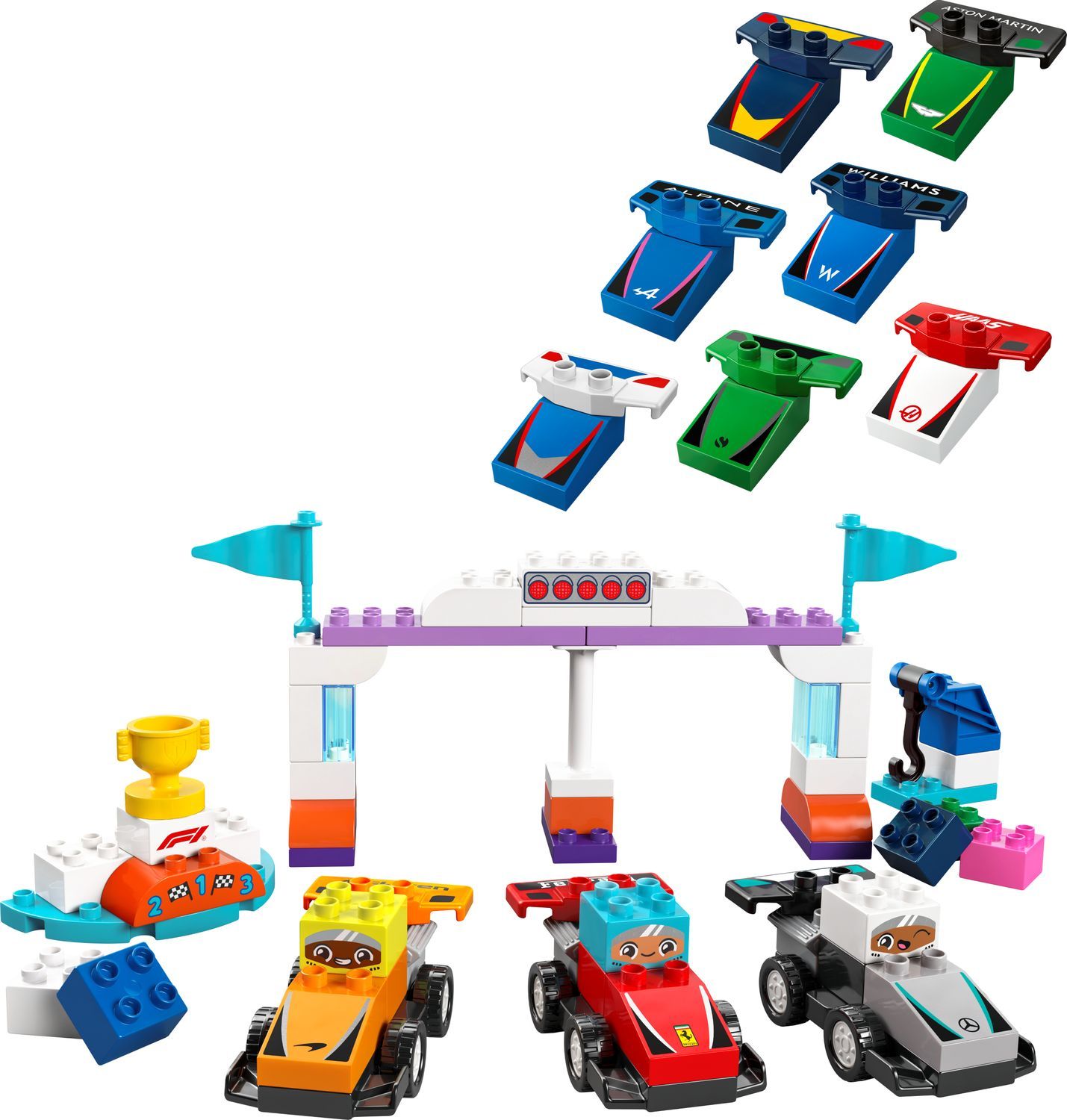 LEGO DUPLO TOWN COCHES DE CARRERAS Y PILOTOS DEL EQUIPO DE F1 - Imagen 2