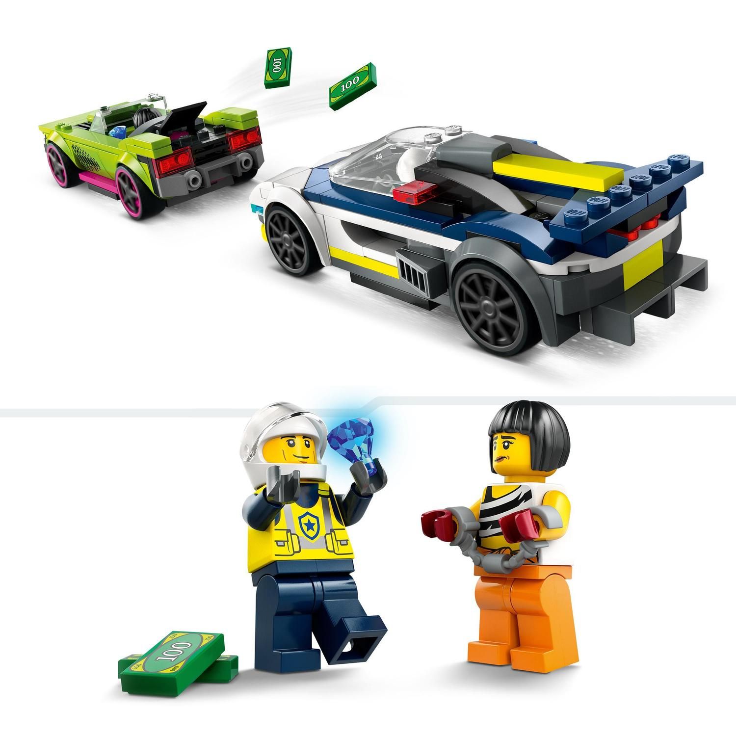 LEGO CITY POLICE COCHE DE POLICÍA Y POTENTE DEPORTIVO - Imagen 4