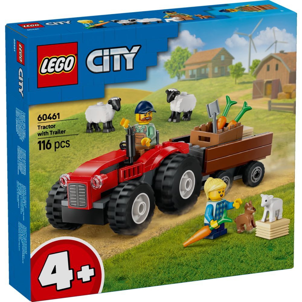 LEGO CITY GREAT VEHICLES TRACTOR ROJO CON REMOLQUE Y OVEJA