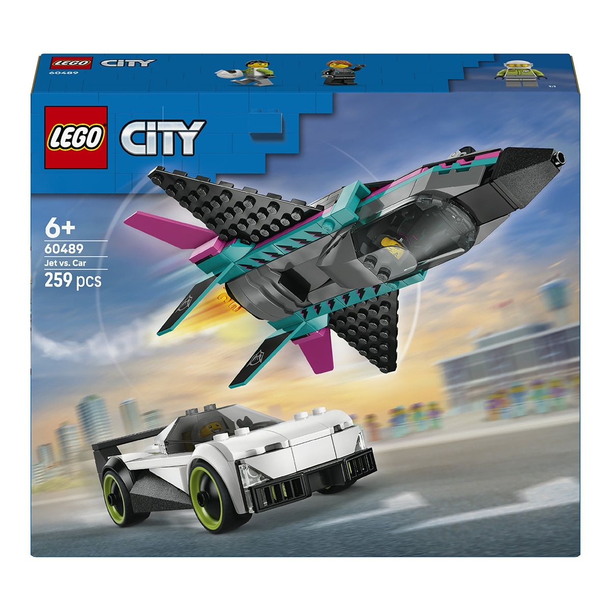 LEGO CITY JET VS COCHE