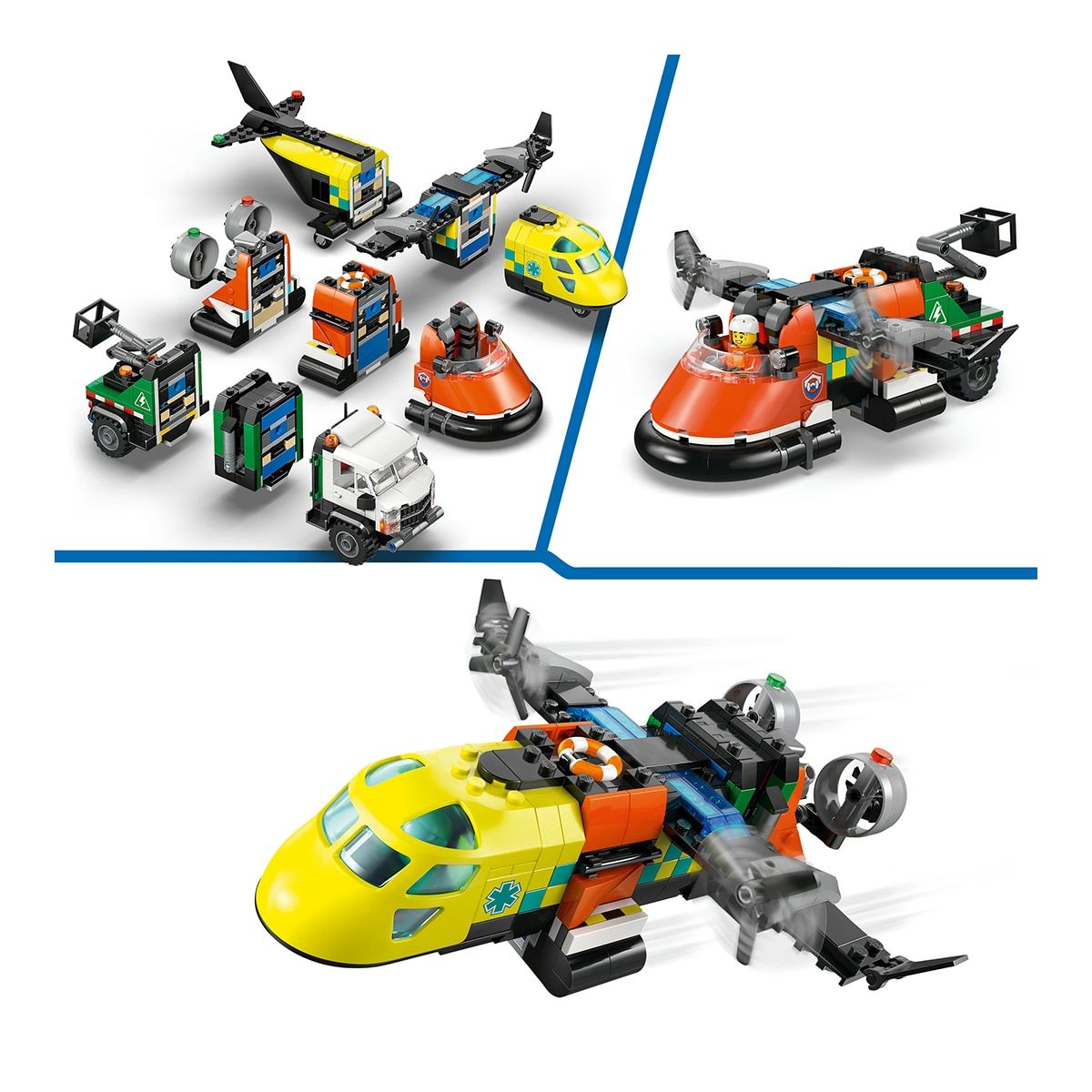 LEGO CITY GREAT VEHICLES REMIX: AVIÓN, CAMIÓN TÉCNICO Y AERODESLIZADOR - Imagen 4