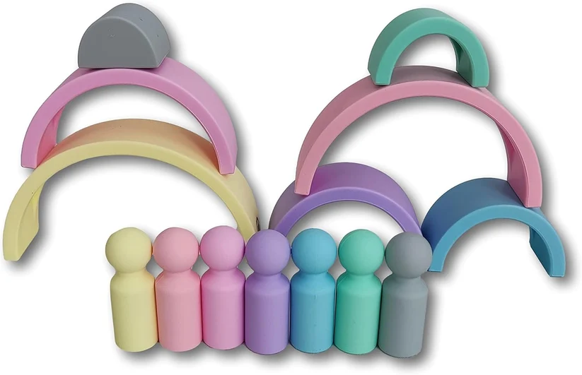 JUEGACONMIGO MIWIS ARCO IRIS 7PCS PASTEL + 7 FIGURAS - Imagen 2