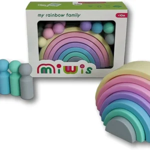 JUEGACONMIGO MIWIS ARCO IRIS 7PCS PASTEL + 7 FIGURAS
