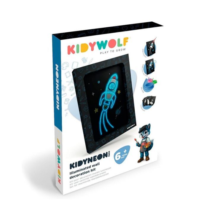 KIDYWOLF KIDYNEON SET PARA DECORAR MURALES LUMINOSOS 9 PLANTILLAS