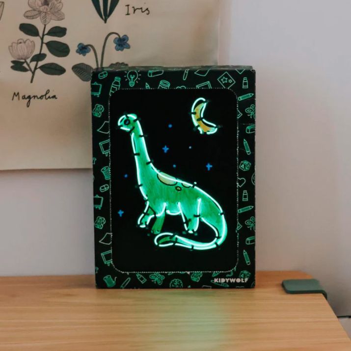 KIDYWOLF KIDYNEON SET PARA DECORAR MURALES LUMINOSOS DINOS - Imagen 3