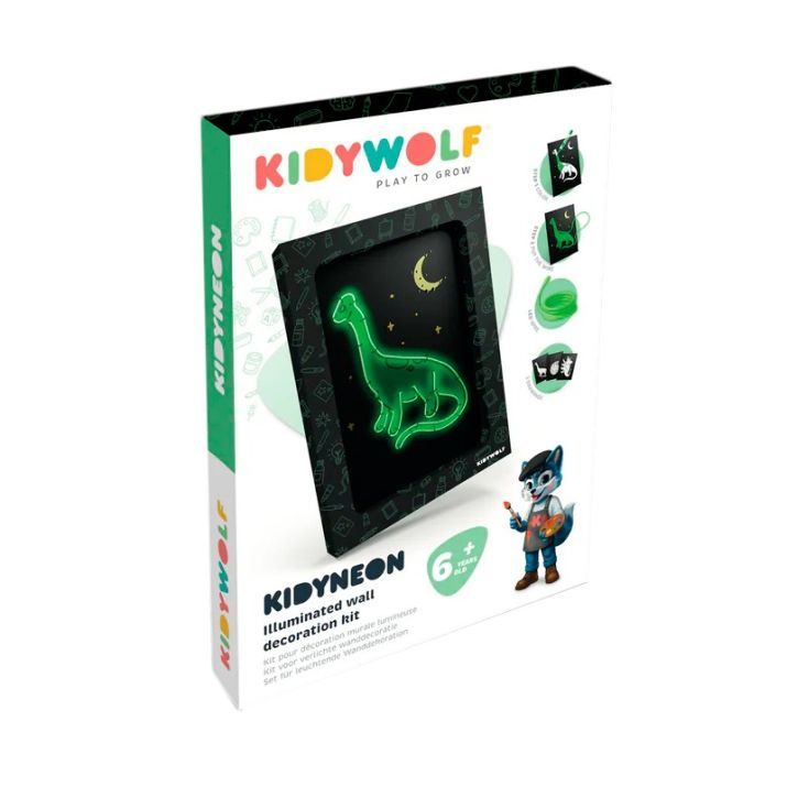 KIDYWOLF KIDYNEON SET PARA DECORAR MURALES LUMINOSOS DINOS