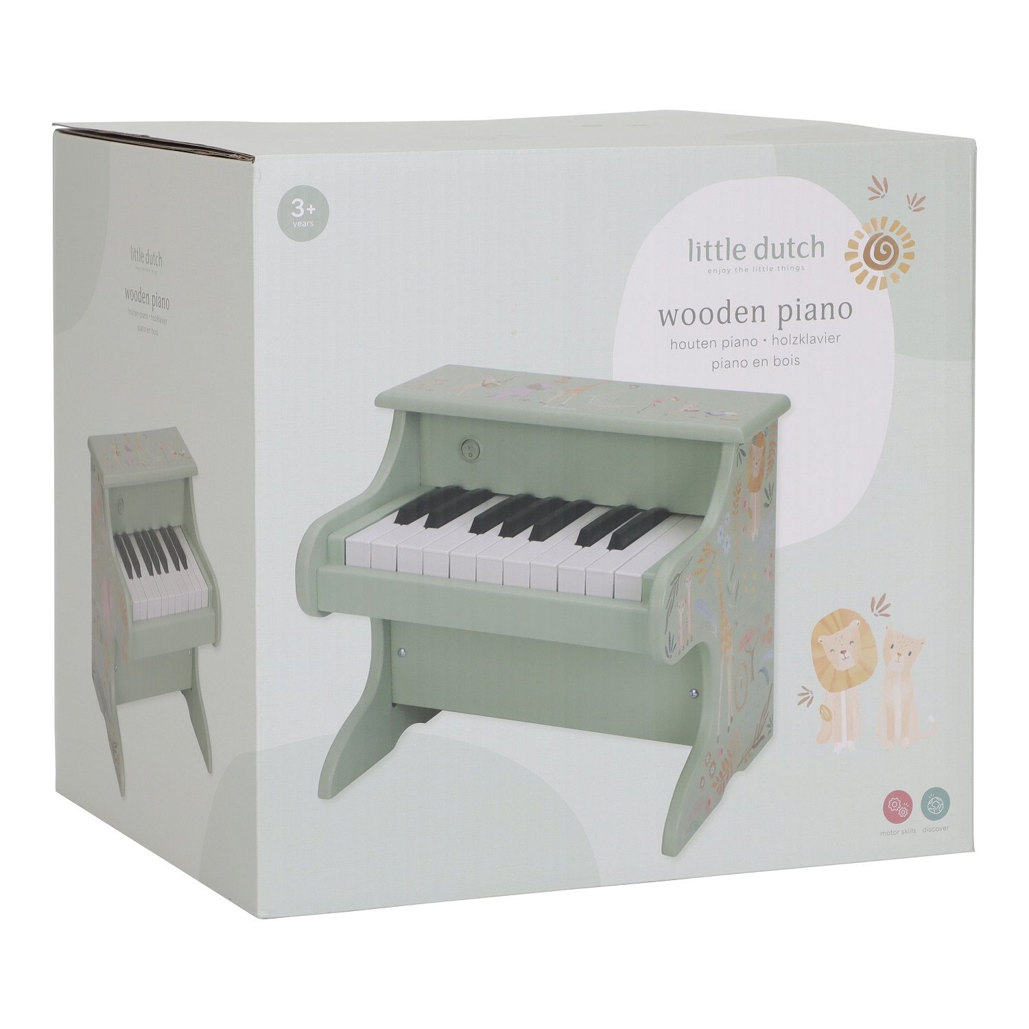 LITTLE DUTCH PIANO DE MADERA VERDE SAFARI FRIENDS - Imagen 5