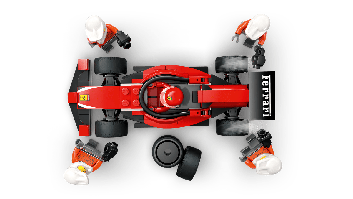 LEGO CITY FORMULA 1 PARADA EN BOXES DE F1 Y EQUIPO DE MECÁNICOS CON COCHE FERRARI - Imagen 4