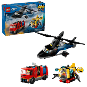 LEGO CITY GREAT VEHICLES REMIX: HELICÓPTERO, CAMIÓN DE BOMBEROS Y SUBMARINO