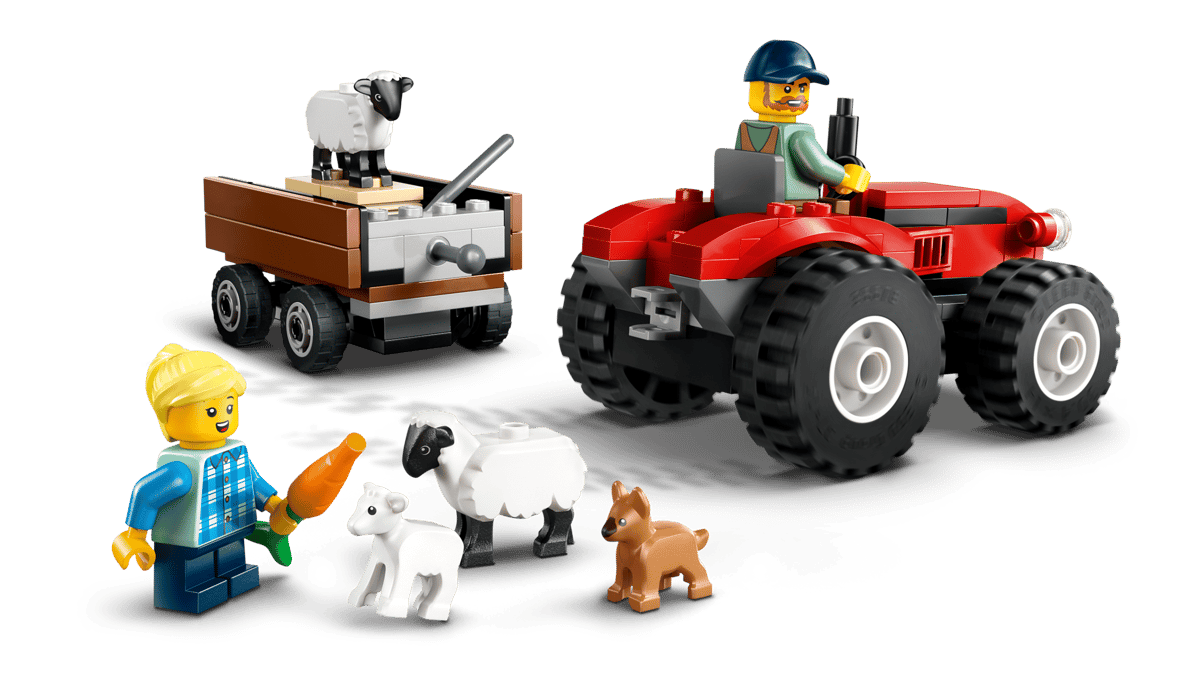 LEGO CITY GREAT VEHICLES TRACTOR ROJO CON REMOLQUE Y OVEJA - Imagen 3