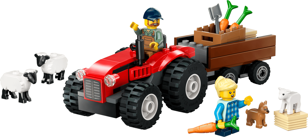LEGO CITY GREAT VEHICLES TRACTOR ROJO CON REMOLQUE Y OVEJA - Imagen 2