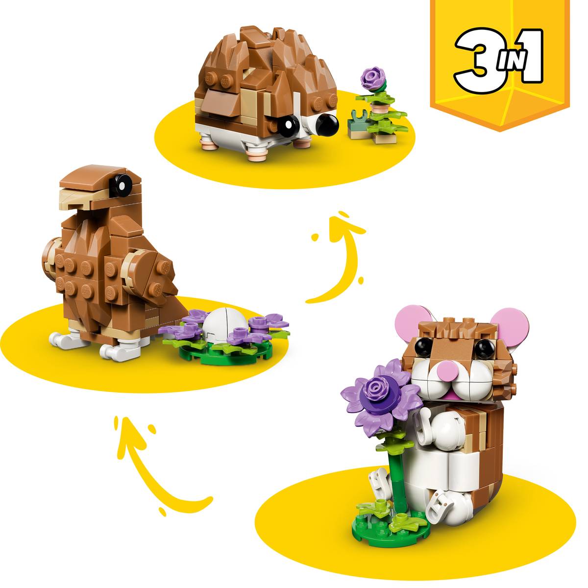 LEGO CREATOR LINDO HÁMSTER CON FLOR - Imagen 2