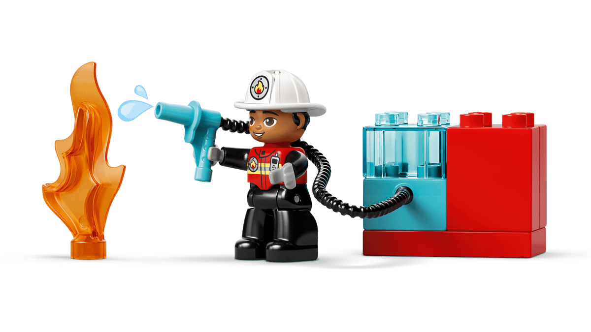 LEGO DUPLO TOWN CAMIÓN DE BOMBEROS CON MANGUERA Y BOMBEROS - Imagen 4