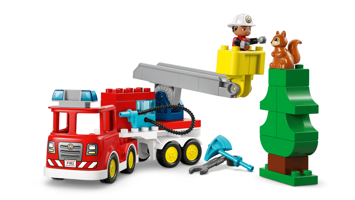 LEGO DUPLO TOWN CAMIÓN DE BOMBEROS CON MANGUERA Y BOMBEROS - Imagen 5