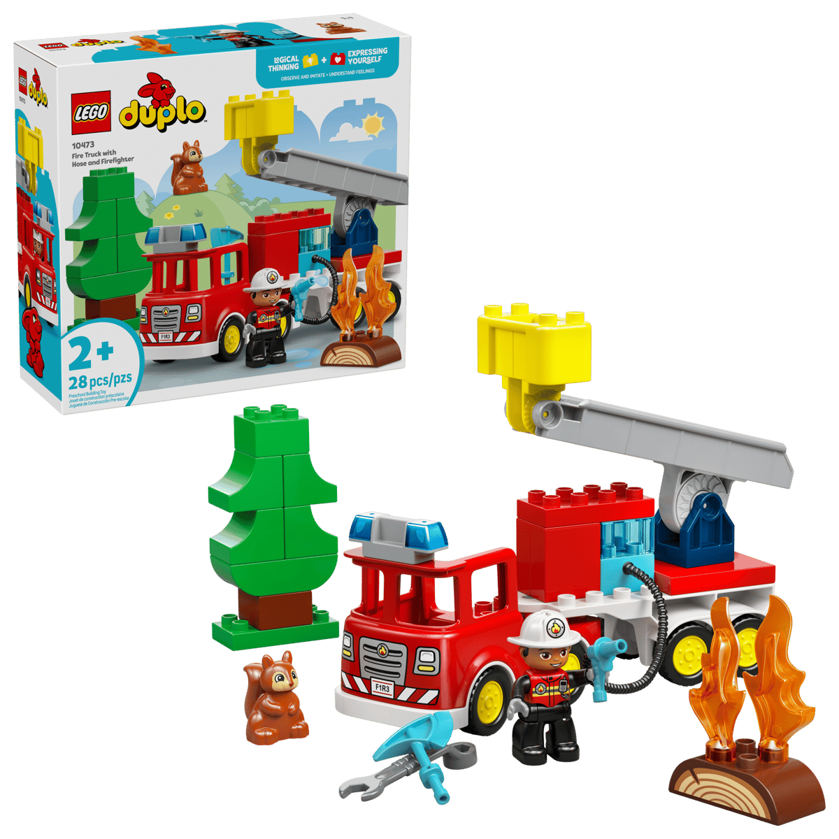 LEGO DUPLO TOWN CAMIÓN DE BOMBEROS CON MANGUERA Y BOMBEROS