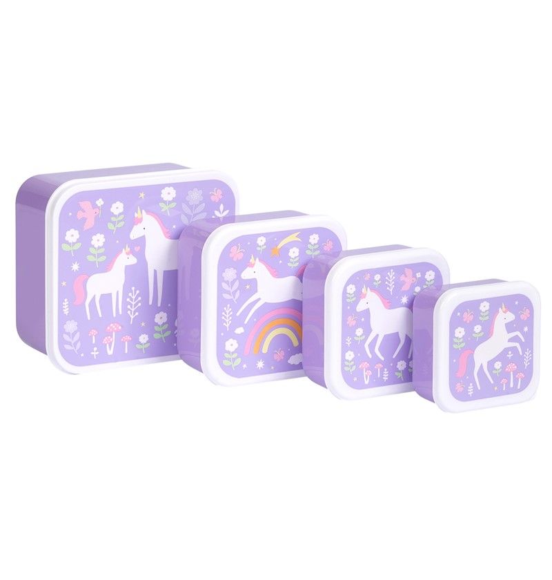 LITTLE LOVELY SET 4 CAJAS SNACK UNICORNIOS