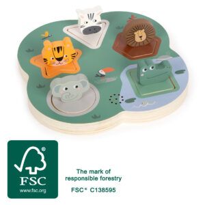SMALL FOOT PUZZLE ANIMALES CON SONIDO 3D SAFARI