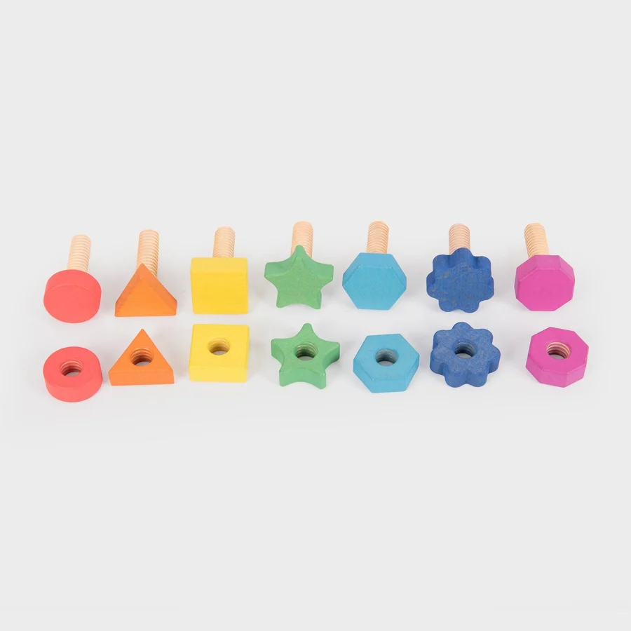 TICKIT FORMAS GEOMÉTRICAS MADERA ARCO IRIS 14 PIEZAS