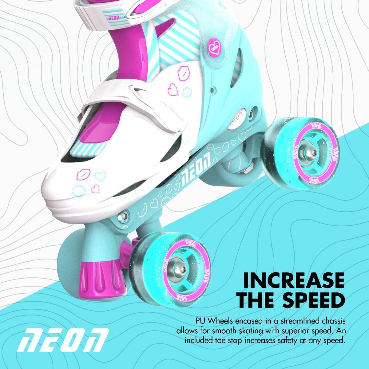 YVOLUTION PATINES COMBO NEON TURQUESA ROSA T.30-33 - Imagen 3