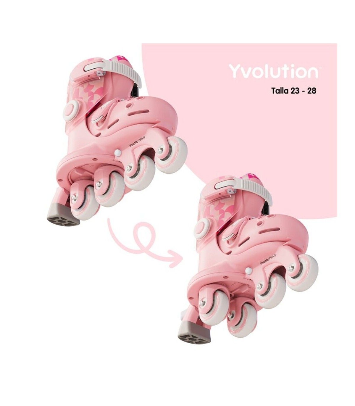 YVOLUTION PATINES TWISTA ROSA T.23-28 - Imagen 3