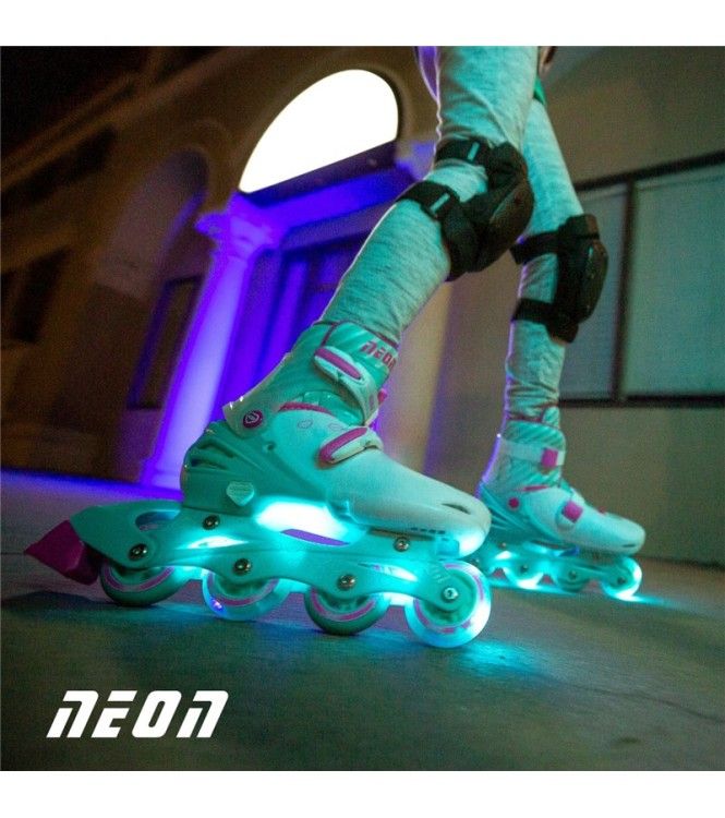 YVOLUTION PATINES COMBO NEON TURQUESA ROSA T.30-33 - Imagen 4